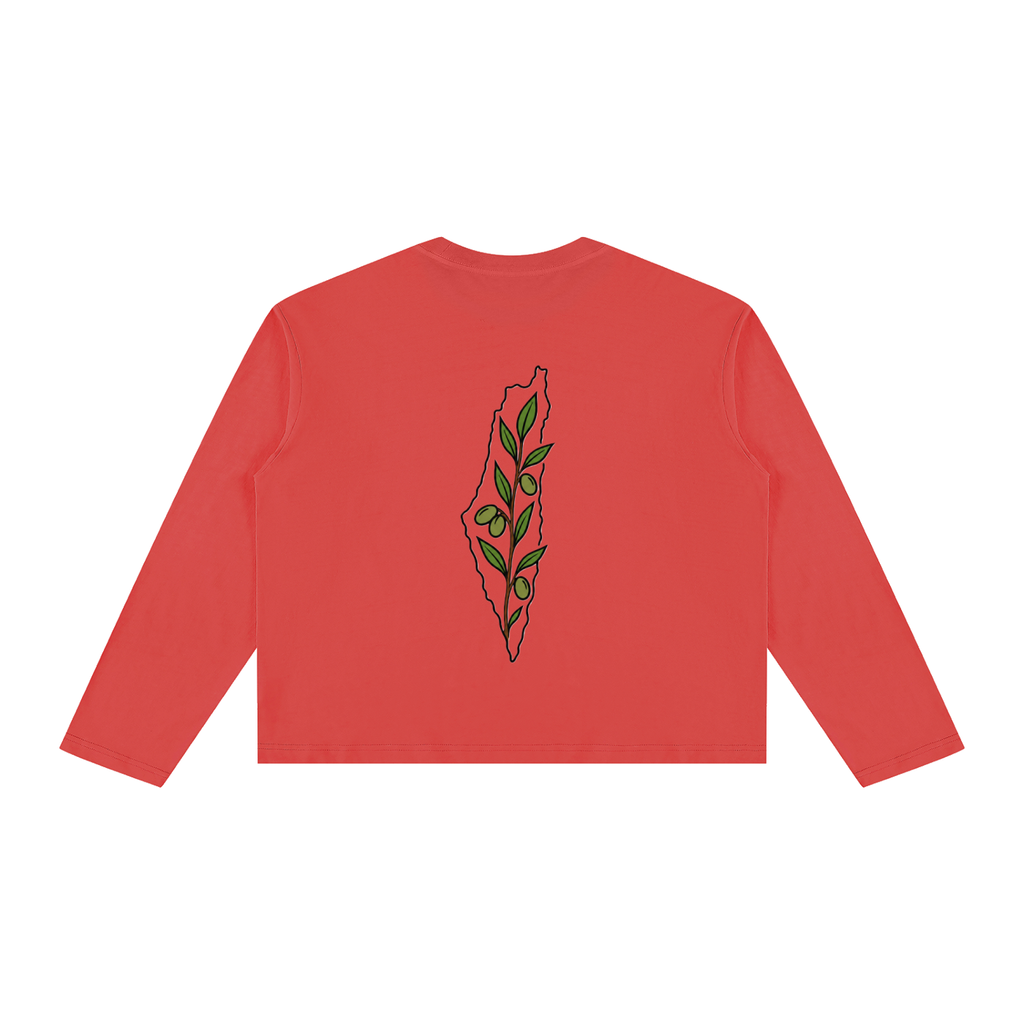 “From the River to the Sea” Unisex Vintage Wash Long Sleeve Boxy T-Shirt (Variant Colors)