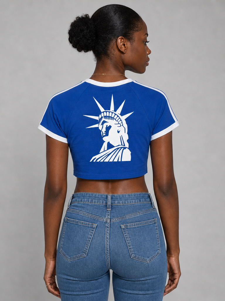 Cultured. Women's Raglan Crop T-Shirt – Lady Liberty Edition