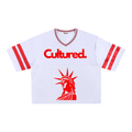 Cultured. Lady Liberty "The City Is Mine" Taped Mesh Boxy T-Shirt