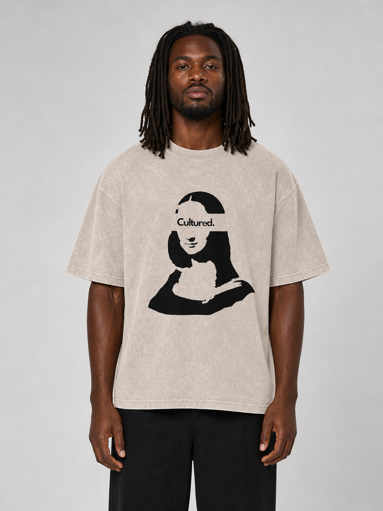 Cultured. Mona Lisa Snow Washed Oversized T-Shirt