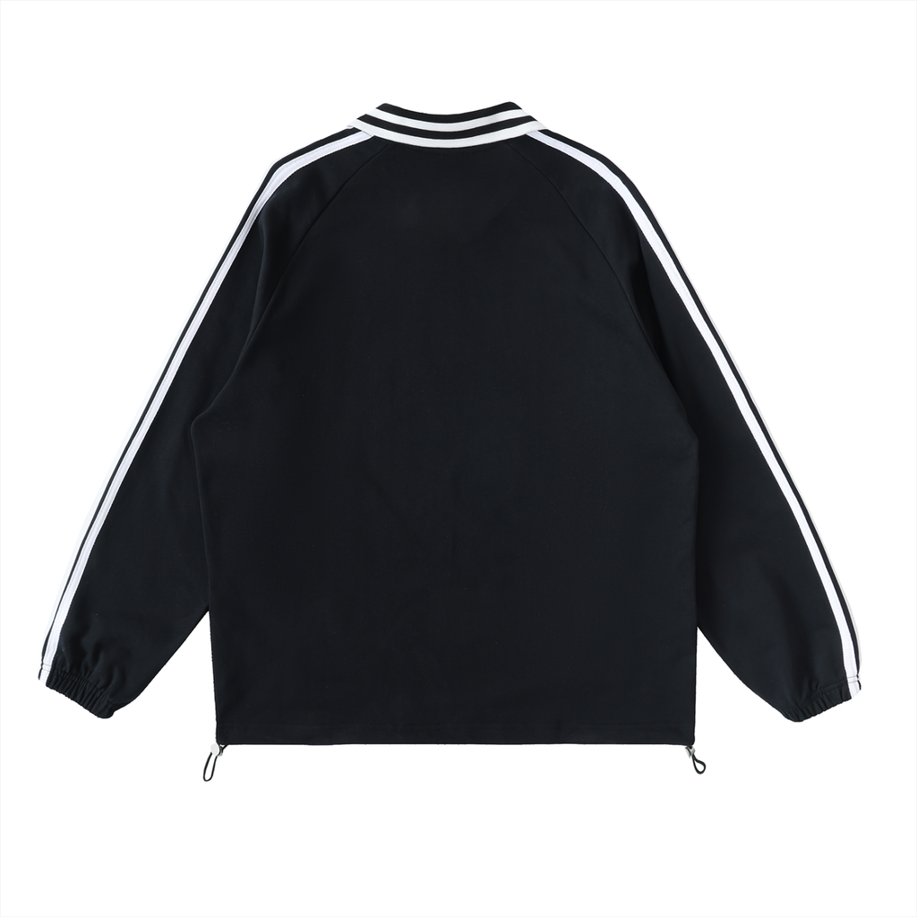 Cultured. Contrast Striped Lapel Collar Sweatshirt