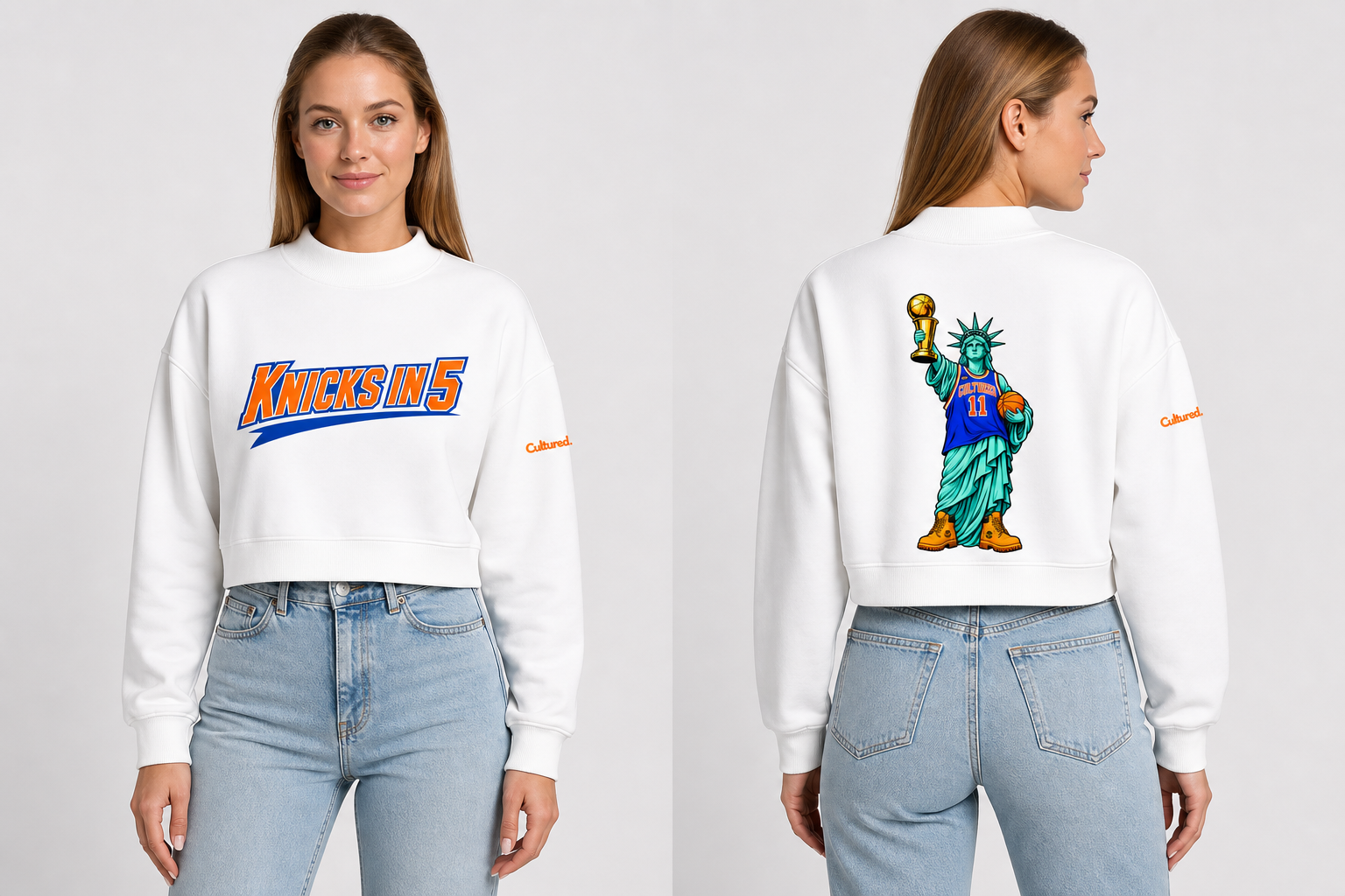 Cultured. Women's Knicks in 5 Championship Essential Fleece Crew Sweatshirt