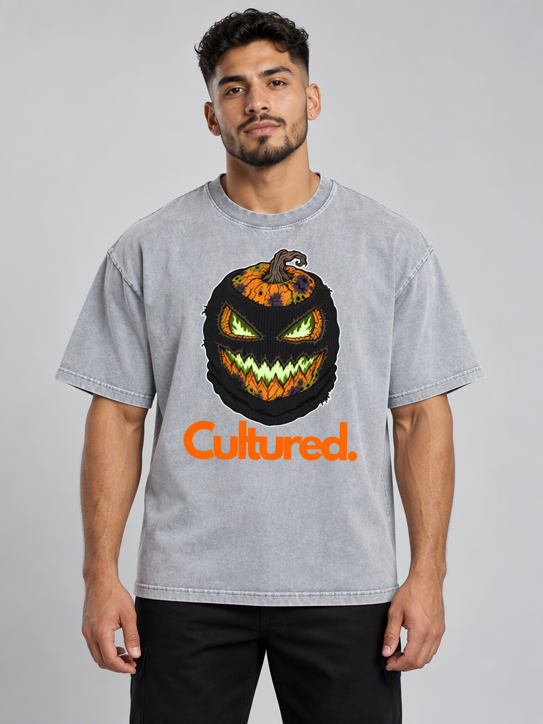 Cultured. Mineral Wash Boxy T-Shirt — Jack-O’-Lantern Edition