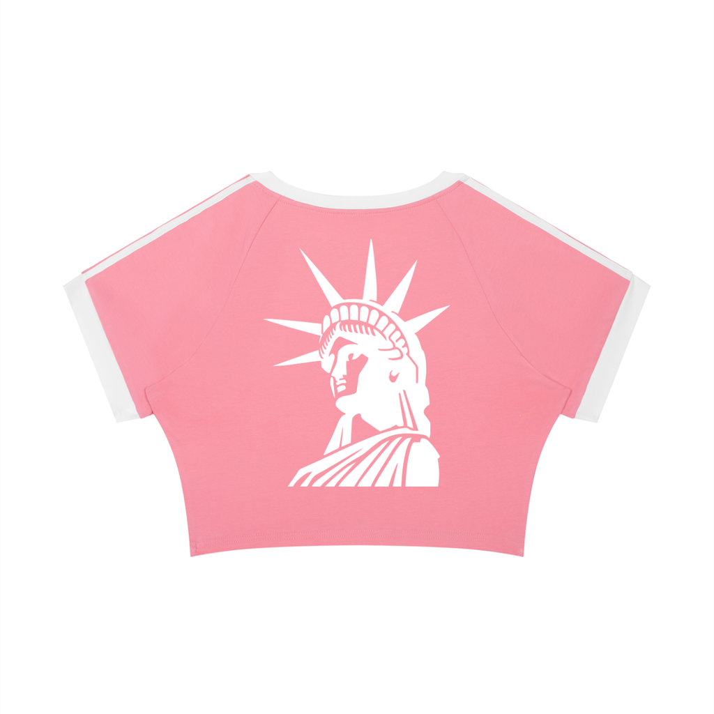 Cultured. Women's Raglan Crop T-Shirt – Lady Liberty Edition