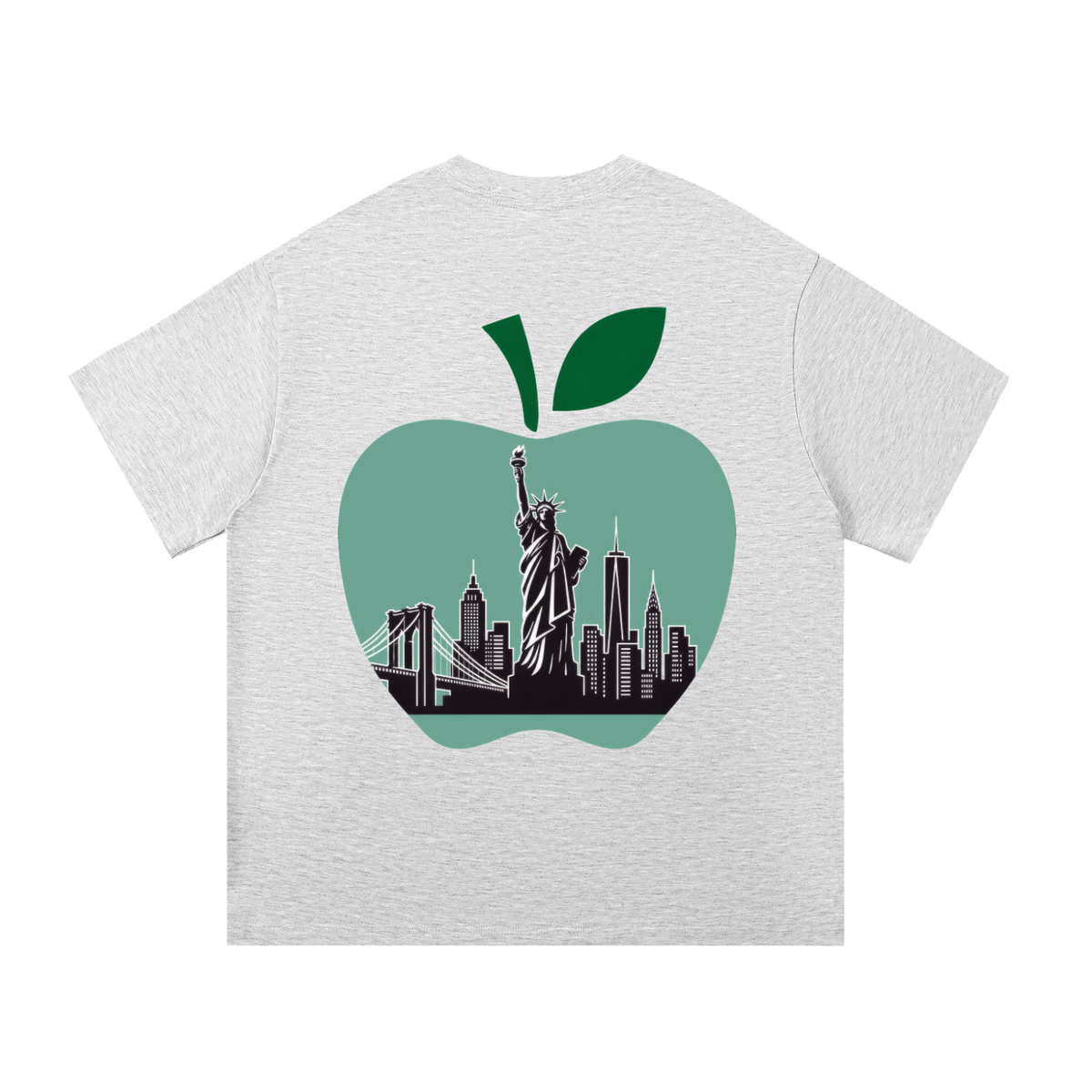 Cultured. NY Big Apple Essential T-Shirt — Statue of Liberty Green