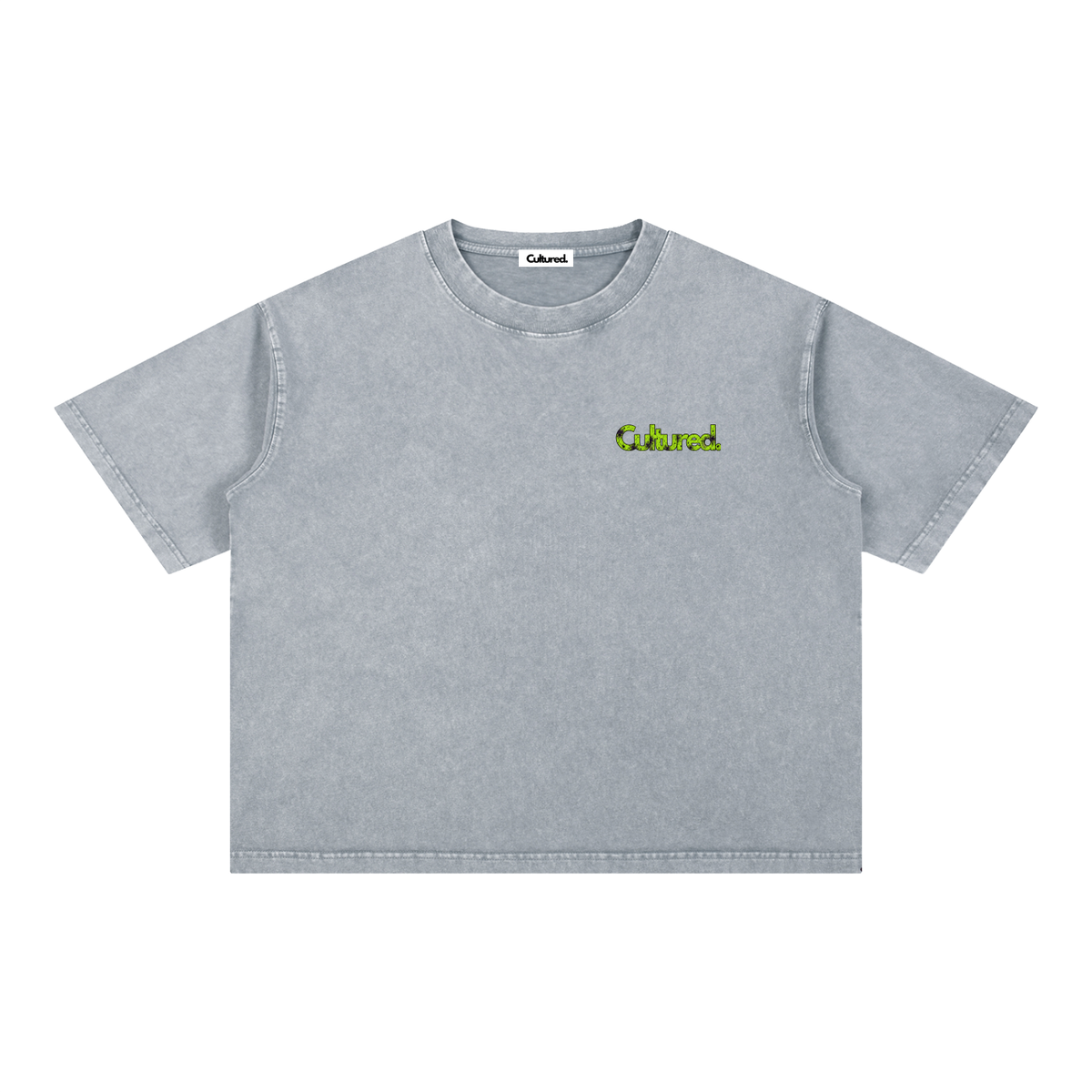 Cultured. Boxy Halloween Rotten Apple T-Shirt (Slime Green)