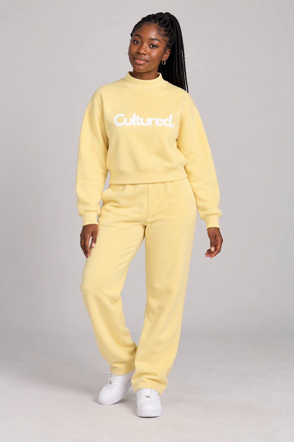 Cultured. Women’s Fleece Mock-Neck Crew Sweatshirt