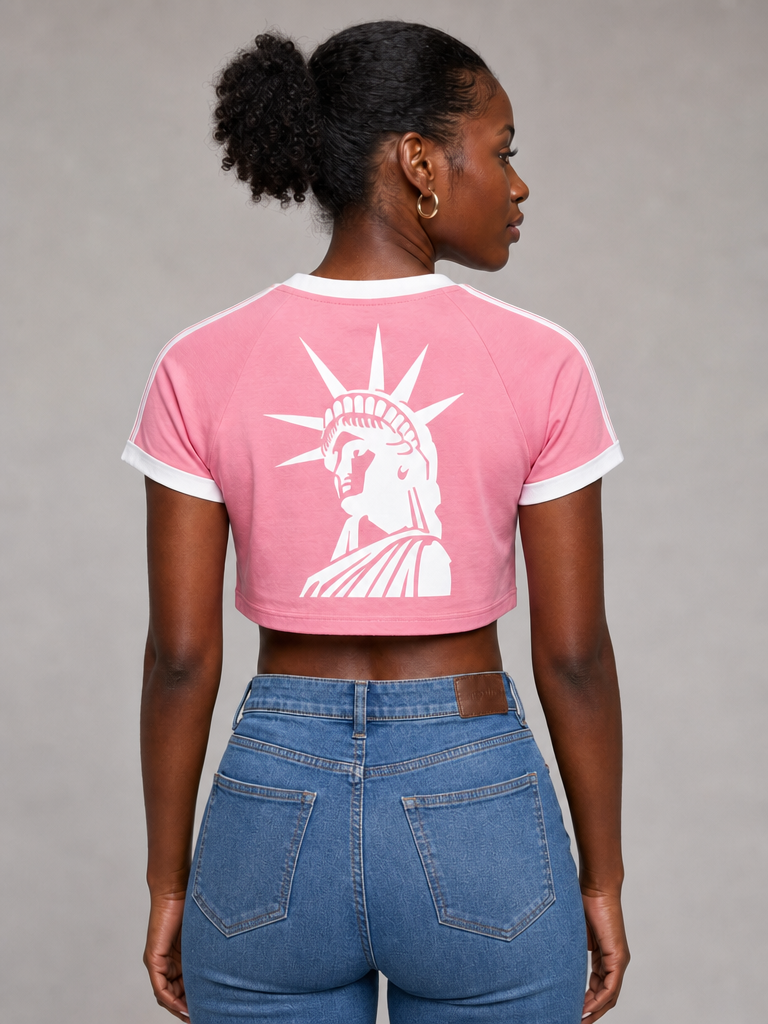 Cultured. Women's Raglan Crop T-Shirt – Lady Liberty Edition