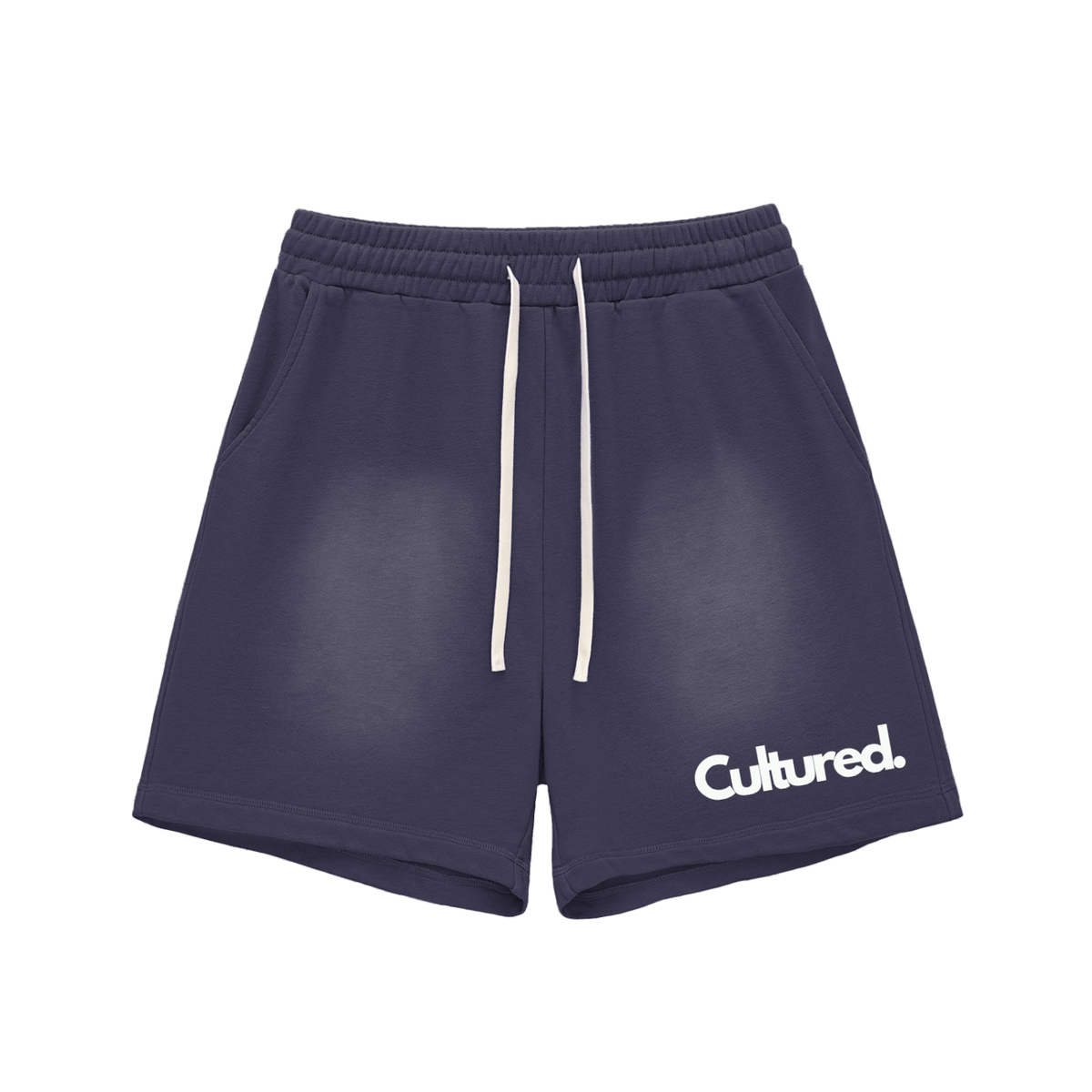 Sun Fade Raw Edge Cotton Shorts