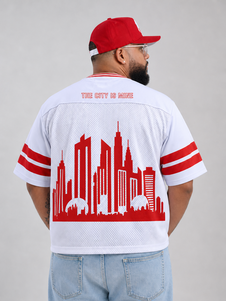 Cultured. Lady Liberty "The City Is Mine" Taped Mesh Boxy T-Shirt