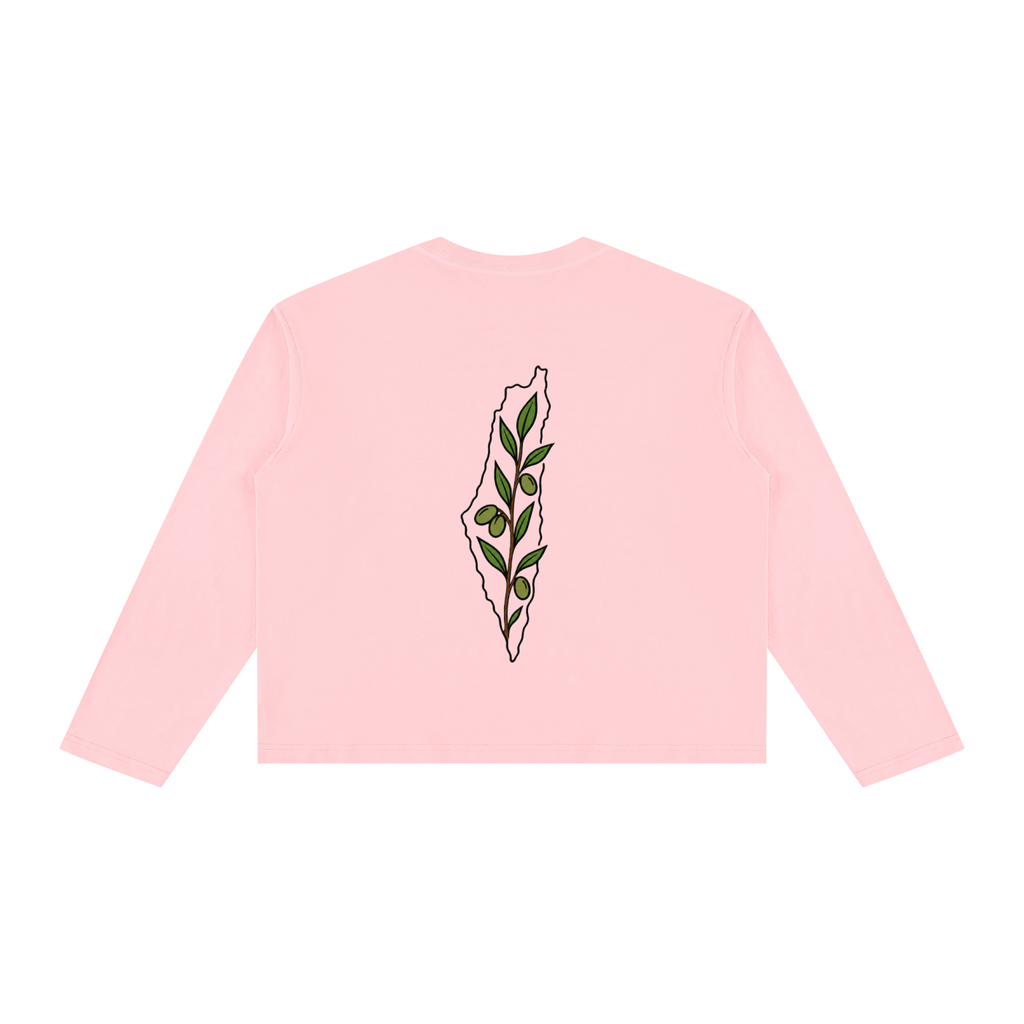 “From the River to the Sea” Unisex Vintage Wash Long Sleeve Boxy T-Shirt (Variant Colors)