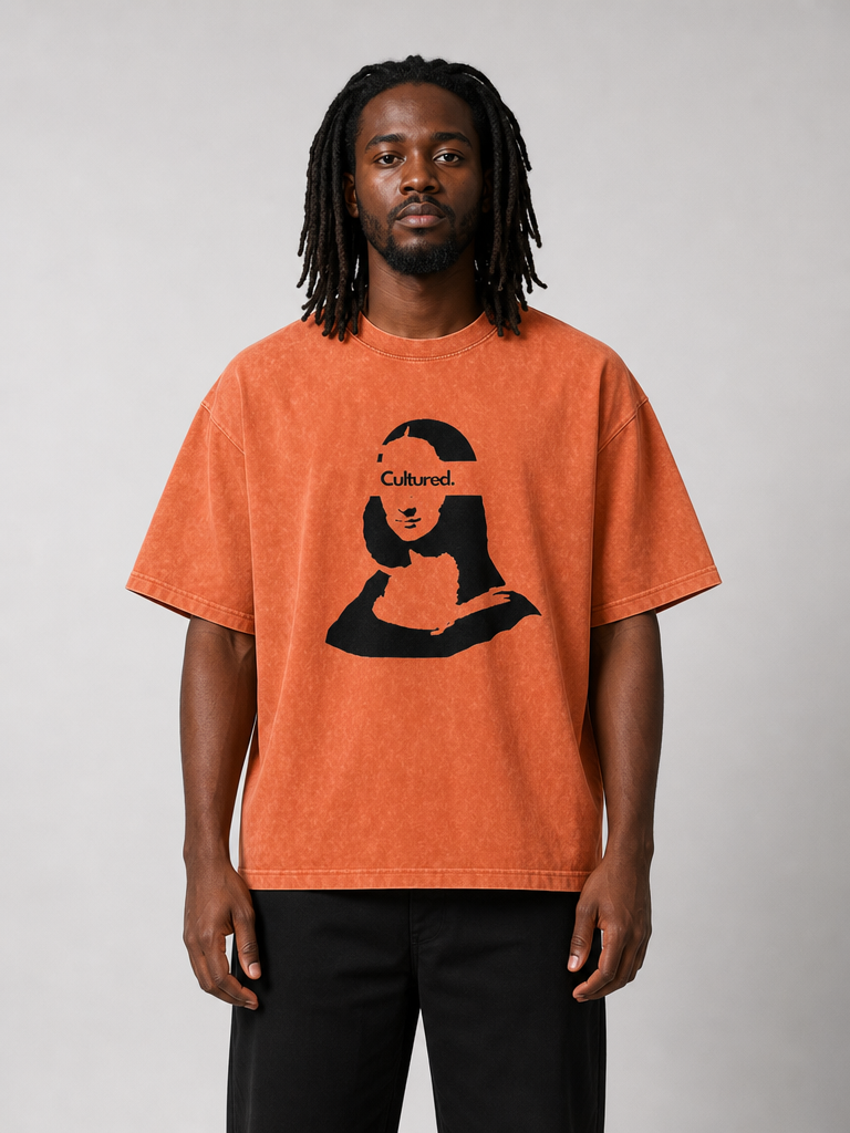 Cultured. Mona Lisa Snow Washed Oversized T-Shirt