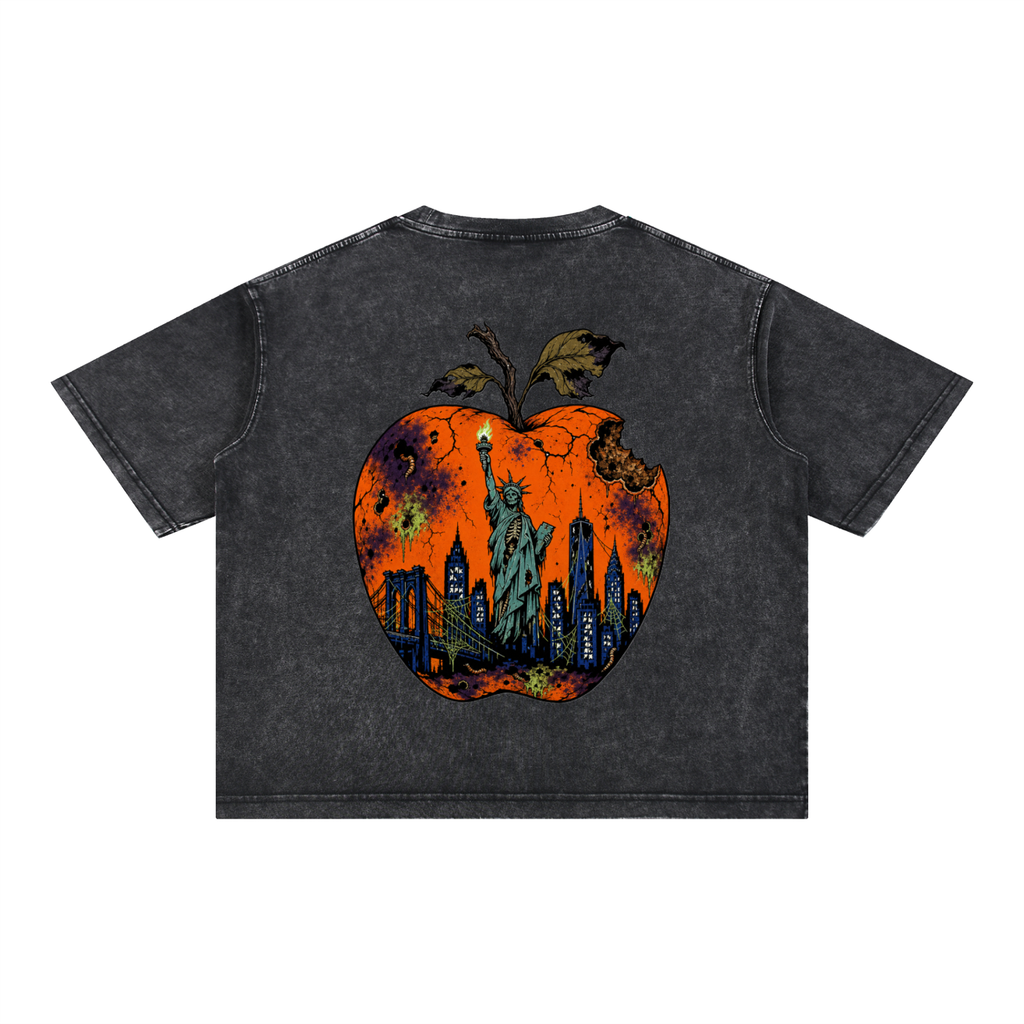 Cultured. Boxy Halloween Rotten Apple Zombie T-Shirt (Variant Colors)