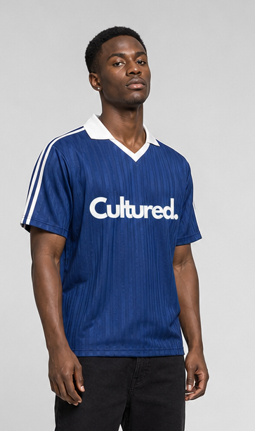 Contrast Collar Striped Soccer Jersey (Variant Colors)