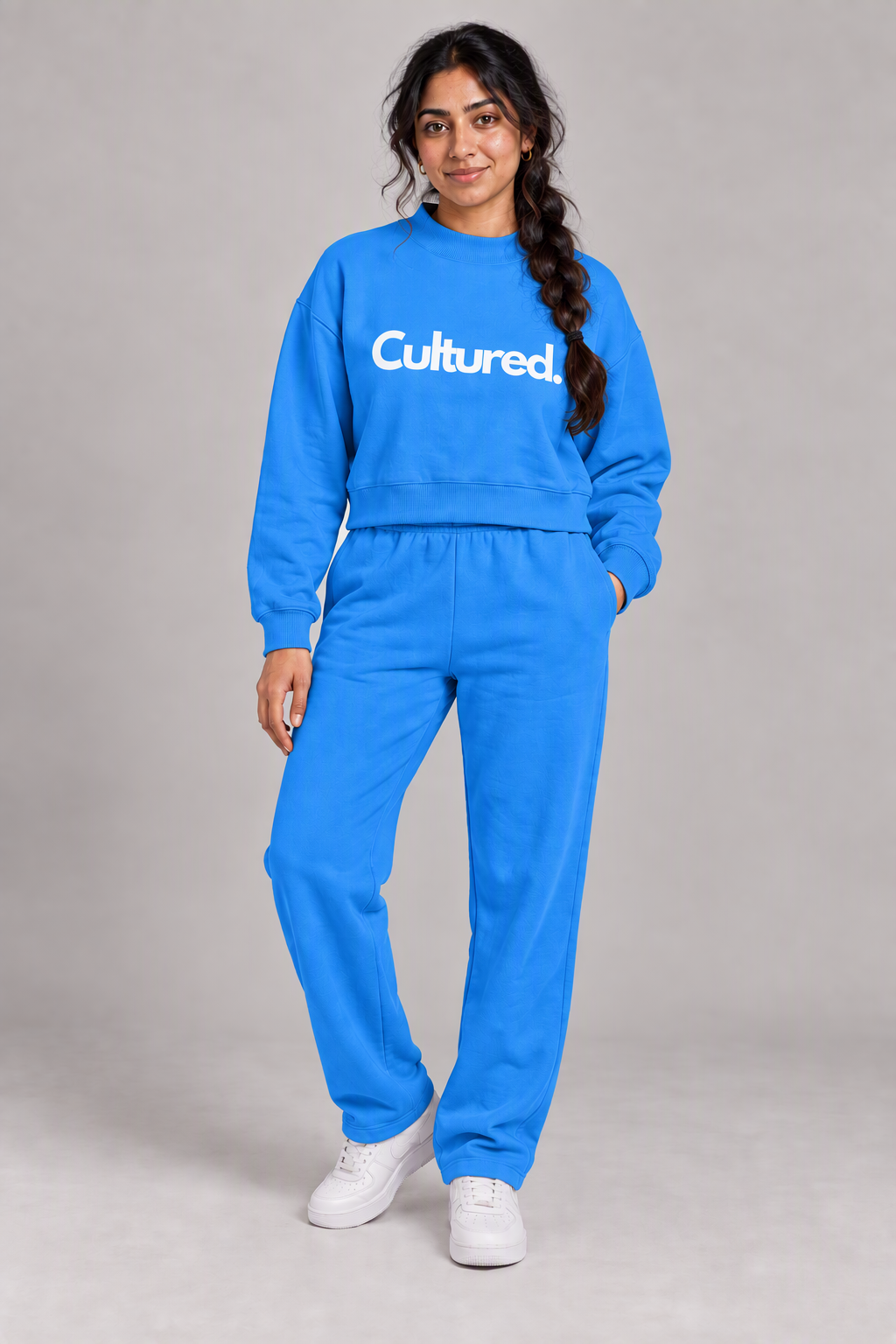 Cultured. Women’s Fleece Mock-Neck Crew Sweatshirt
