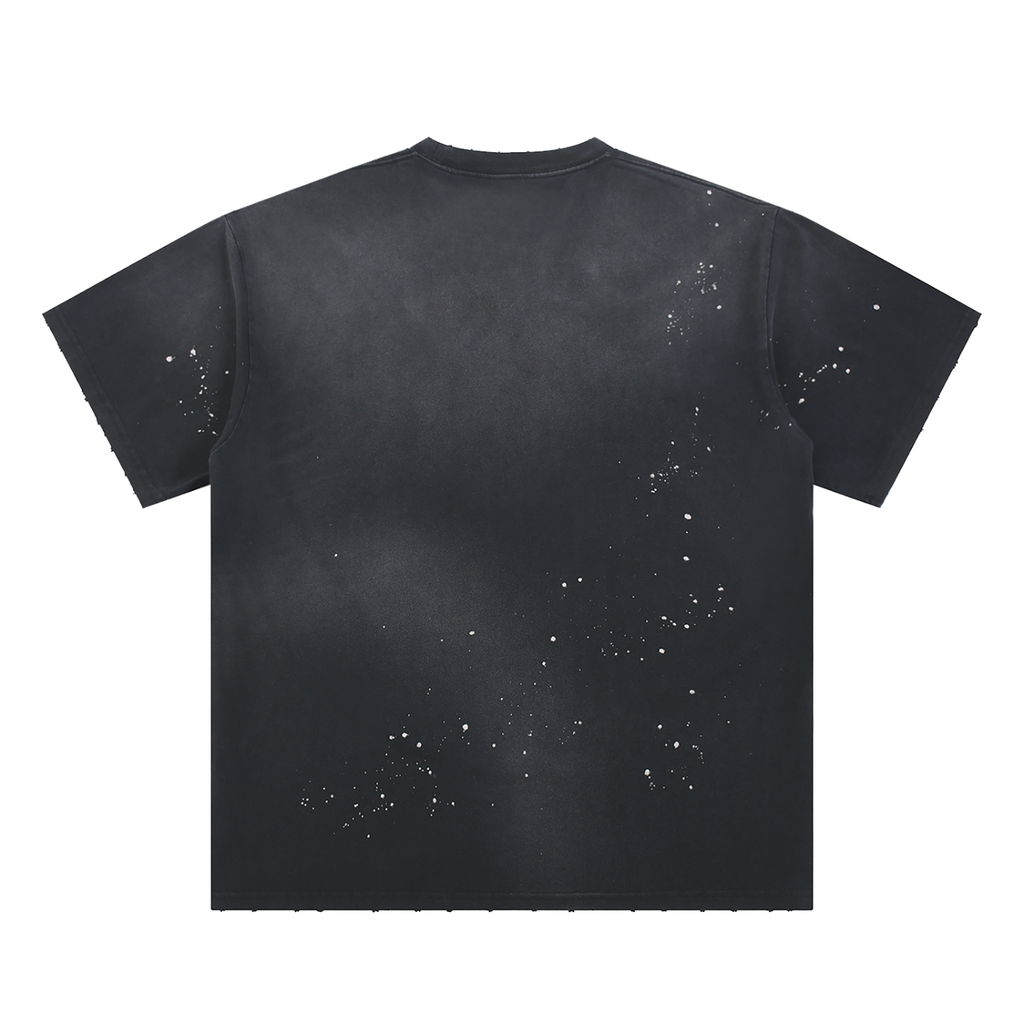 Cultured. Jackie Brown Hand-Frayed Sunfade Paint Splatter T-Shirt