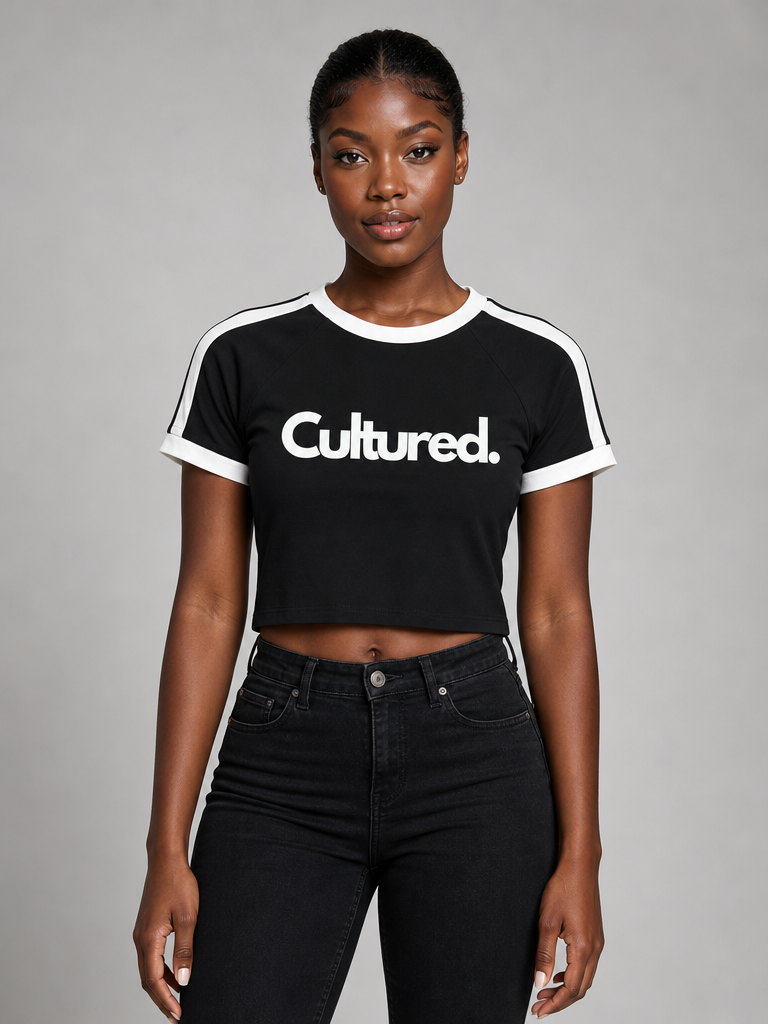 Cultured. Women's Raglan Crop T-Shirt – Lady Liberty Edition