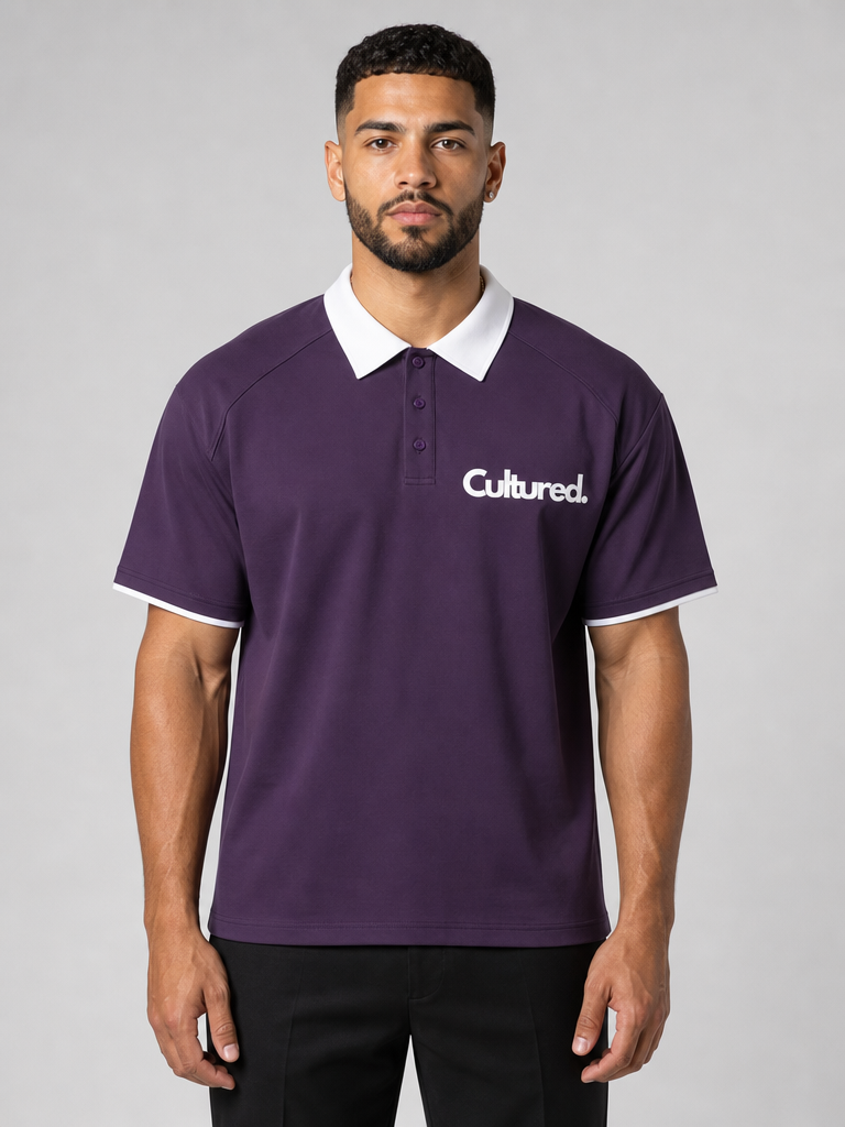 Cultured. Contrast Collar Polo Shirt
