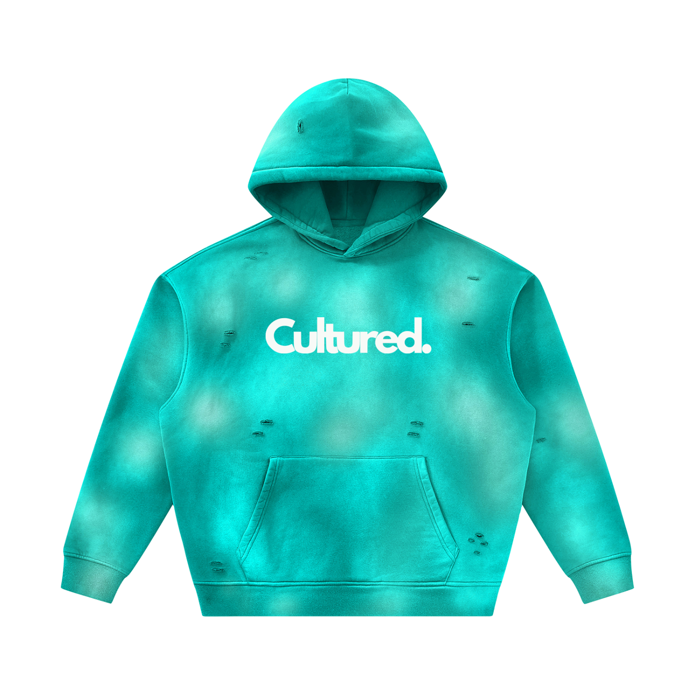 Cultured. Unisex Sunfade Frayed Fleece Hoodie