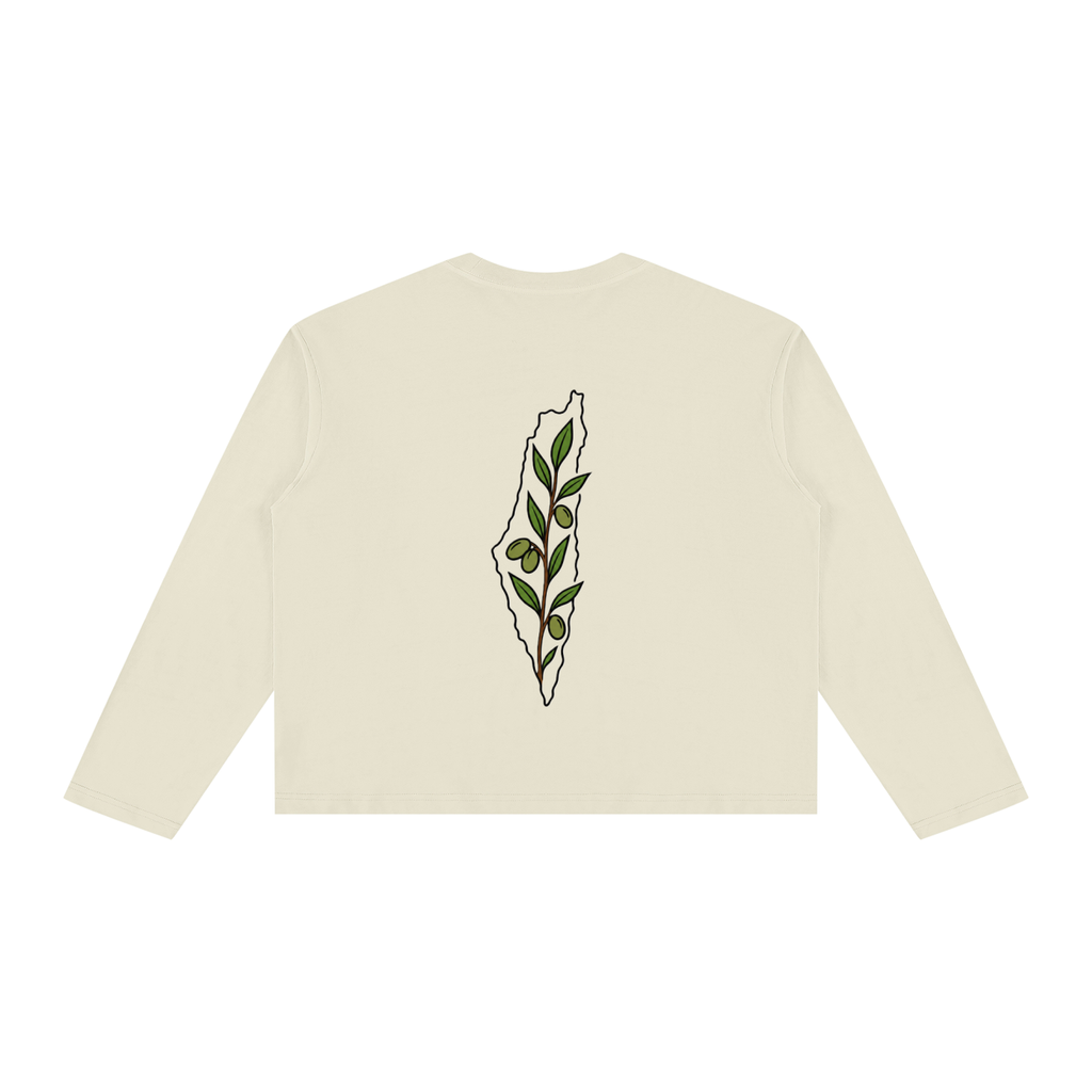 “From the River to the Sea” Unisex Vintage Wash Long Sleeve Boxy T-Shirt (Variant Colors)