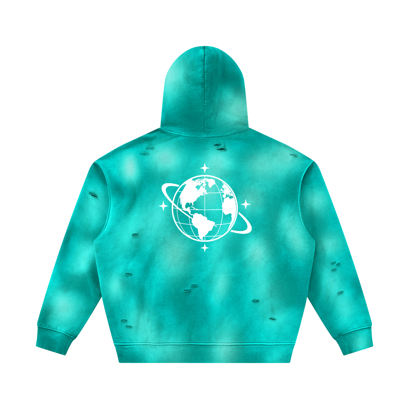 Cultured. Unisex Sunfade Frayed Fleece Hoodie