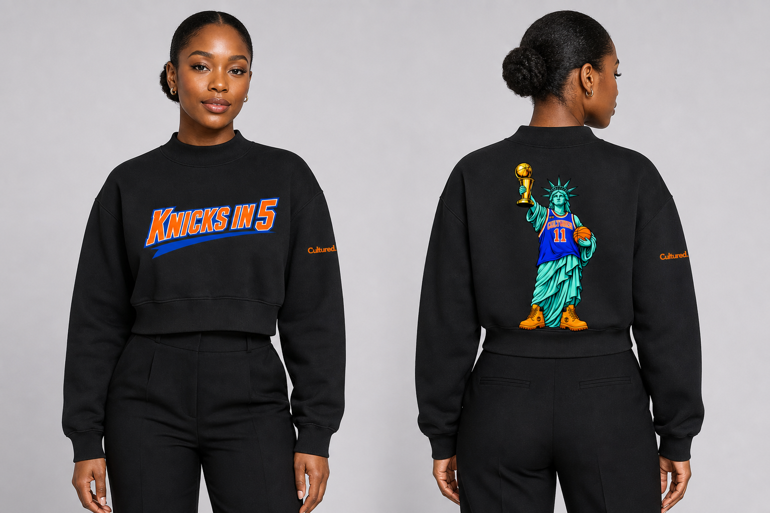 Cultured. Women's Knicks in 5 Championship Essential Fleece Crew Sweatshirt