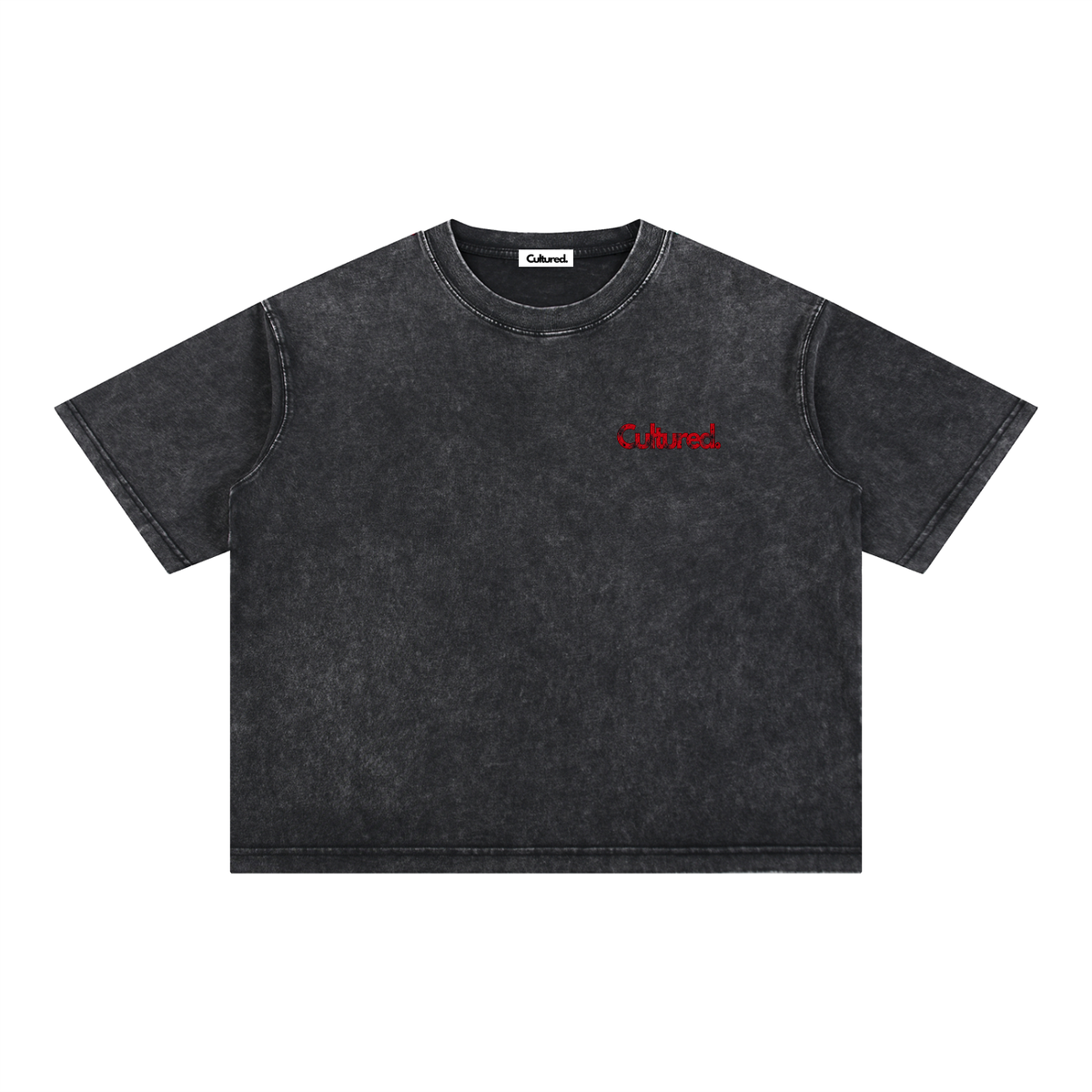 Cultured. Boxy Halloween Rotten Apple T-Shirt (Blood Red)