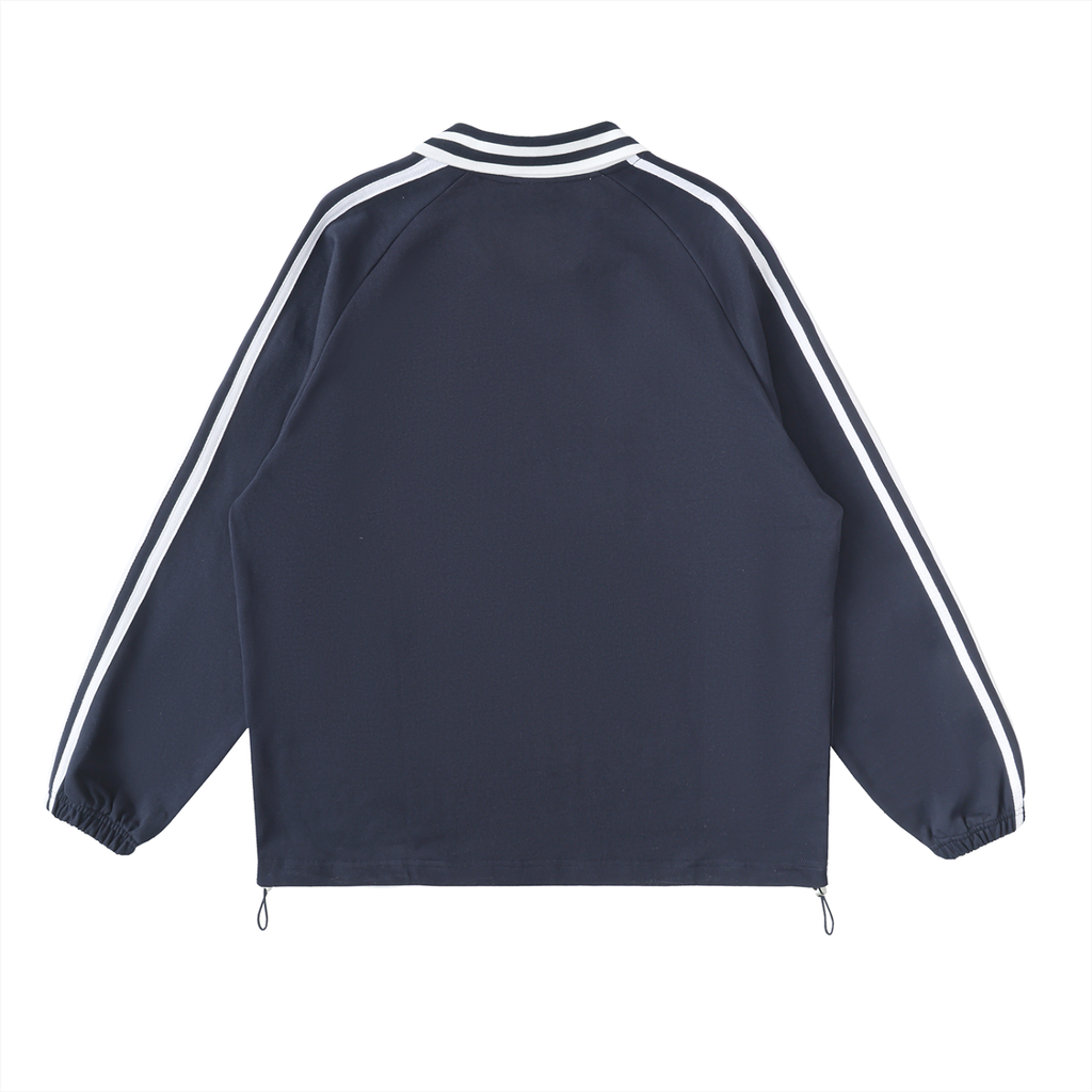 Cultured. Contrast Striped Lapel Collar Sweatshirt