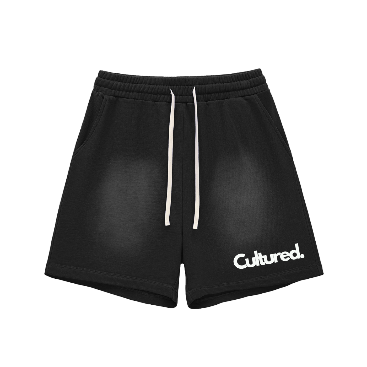 Sun Fade Raw Edge Cotton Shorts