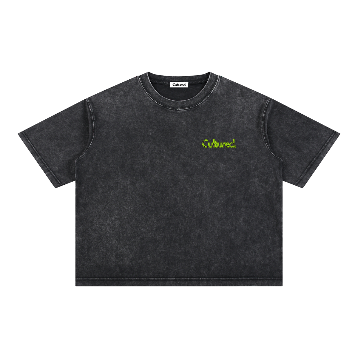 Cultured. Boxy Halloween Rotten Apple T-Shirt (Slime Green)
