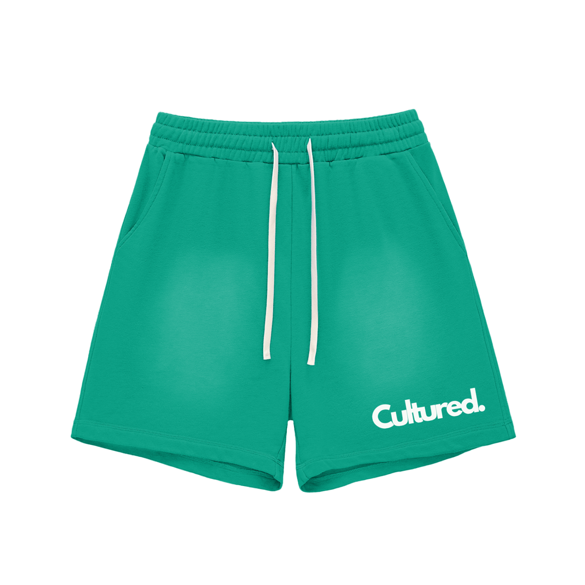 Sun Fade Raw Edge Cotton Shorts