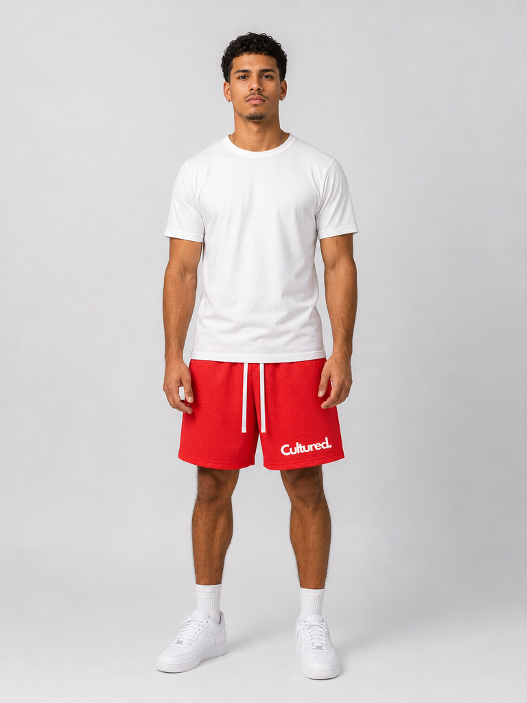 Cultured. Drawstring Mesh Shorts