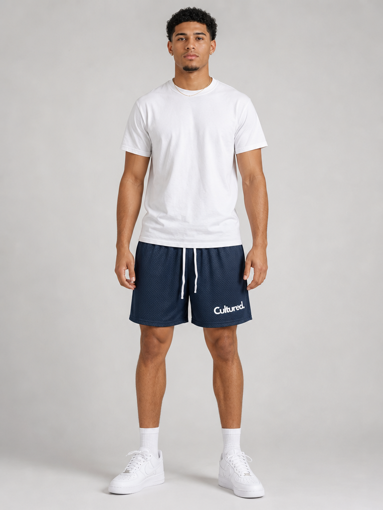 Cultured. Drawstring Mesh Shorts