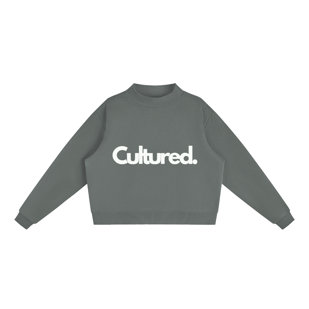 Cultured. Women’s Fleece Mock-Neck Crew Sweatshirt