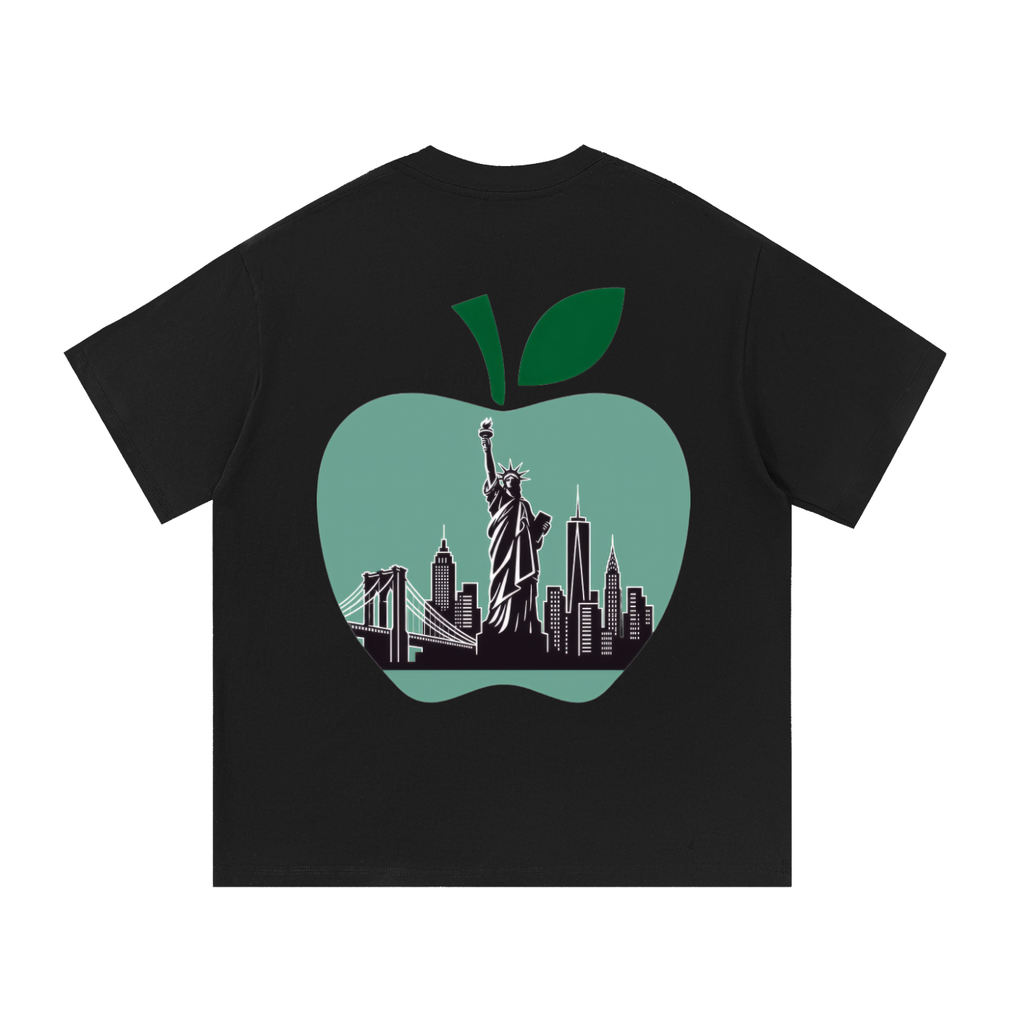 Cultured. NY Big Apple Essential T-Shirt — Statue of Liberty Green