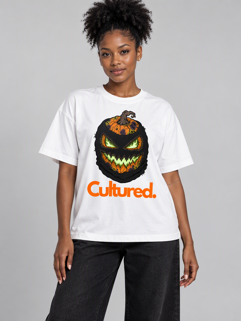 Cultured. Mineral Wash Boxy T-Shirt — Jack-O’-Lantern Edition