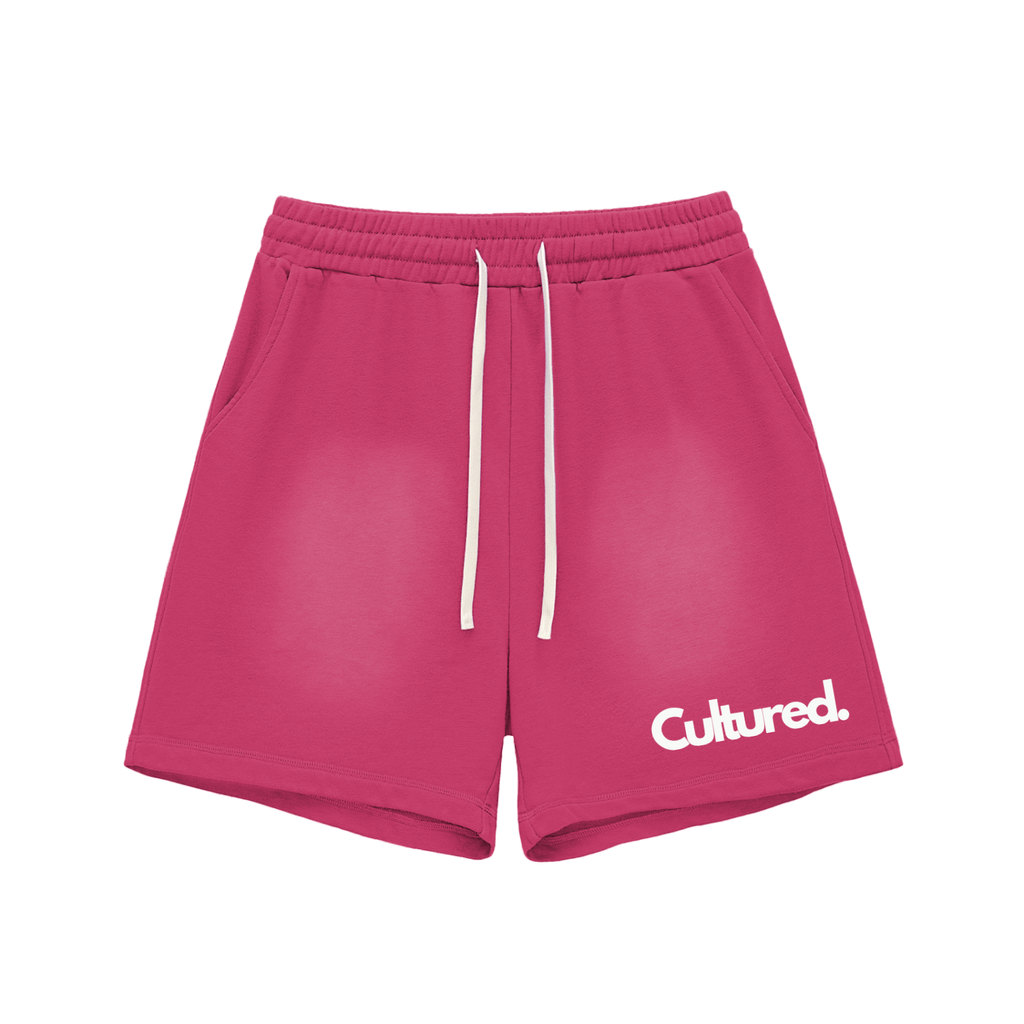 Sun Fade Raw Edge Cotton Shorts