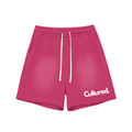 Sun Fade Raw Edge Cotton Shorts