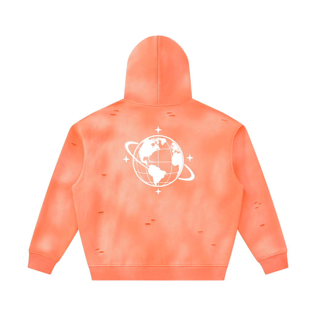 Cultured. Unisex Sunfade Frayed Fleece Hoodie