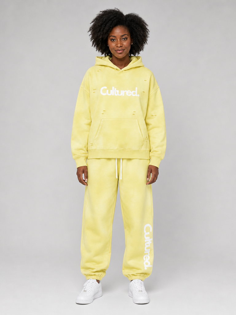 Cultured. Unisex Sun Fade Wide Leg Fleece Sweatpants