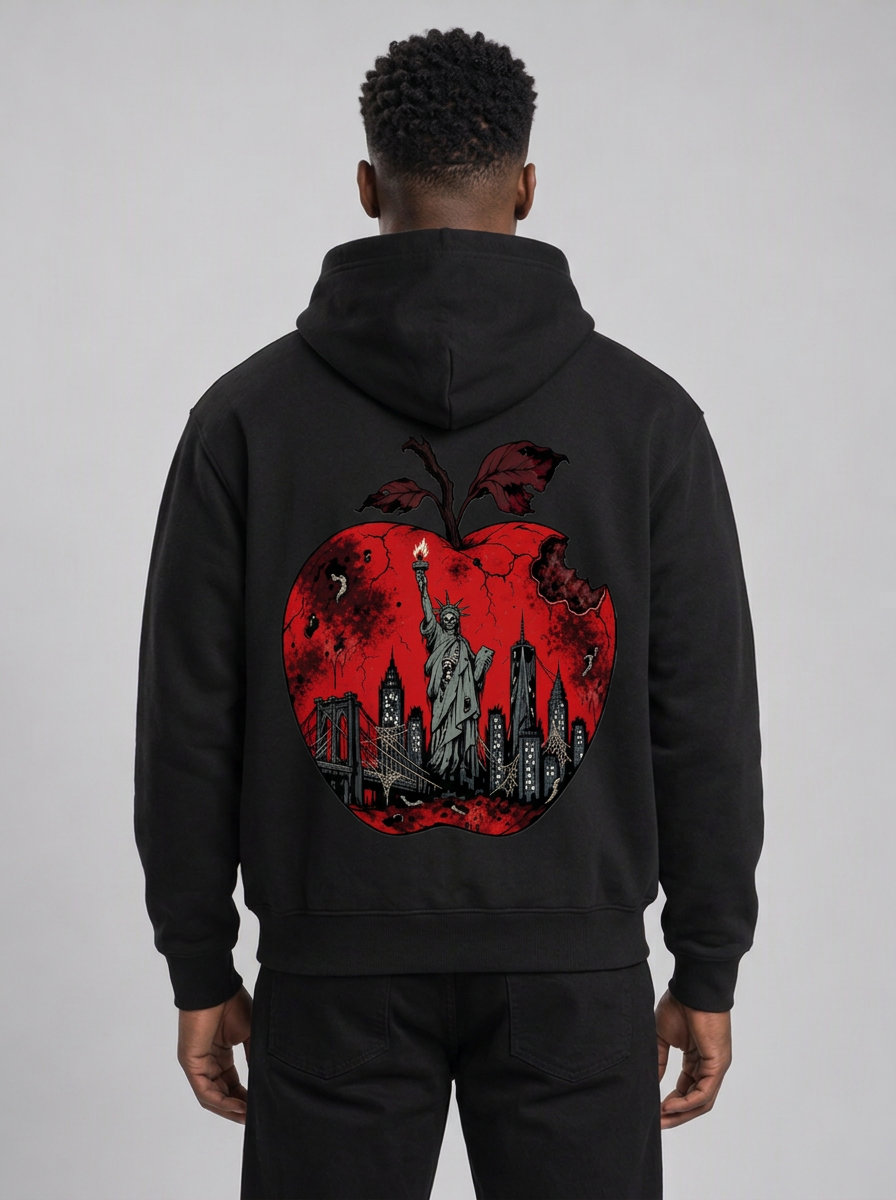 Cultured. Halloween Rotten Apple Heavyweight Hoodie (Blood Red)