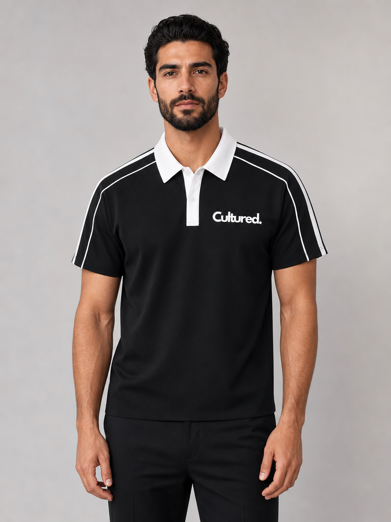 Cultured. Contrast Collar Short-Sleeve Polo Shirt