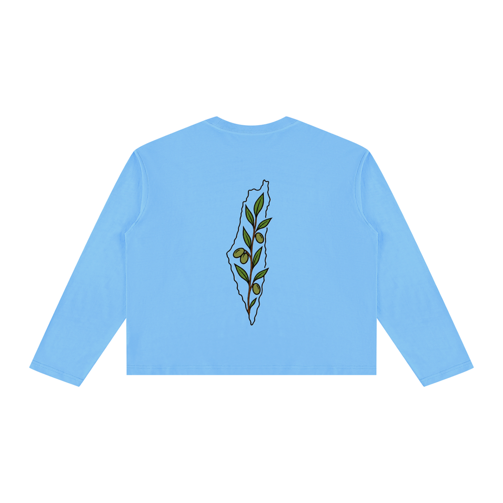 “From the River to the Sea” Unisex Vintage Wash Long Sleeve Boxy T-Shirt (Variant Colors)