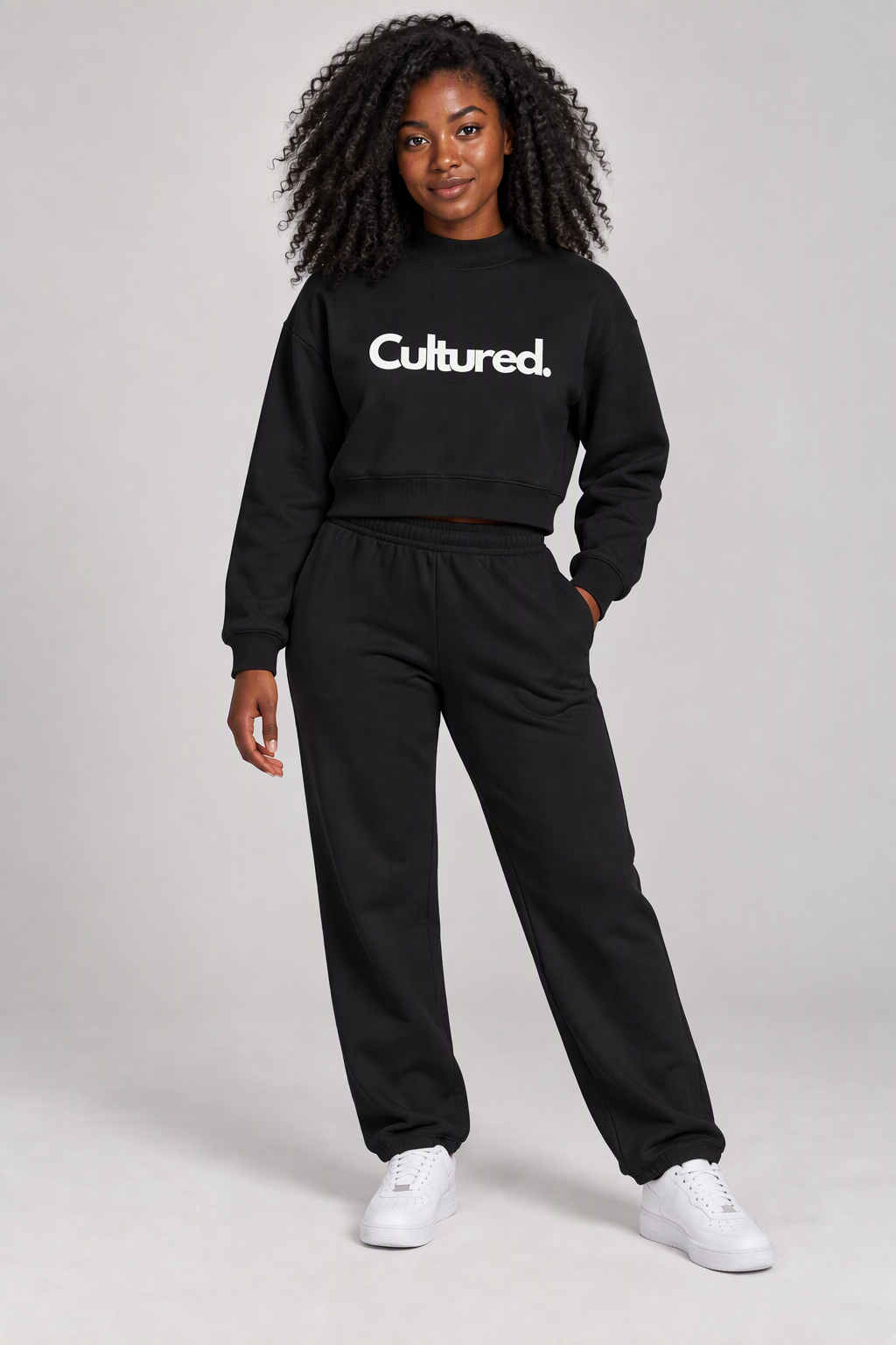 Cultured. Women’s Fleece Mock-Neck Crew Sweatshirt