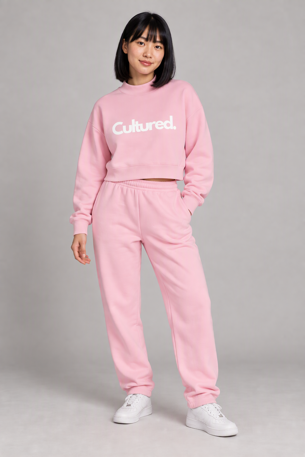 Cultured. Women’s Fleece Mock-Neck Crew Sweatshirt