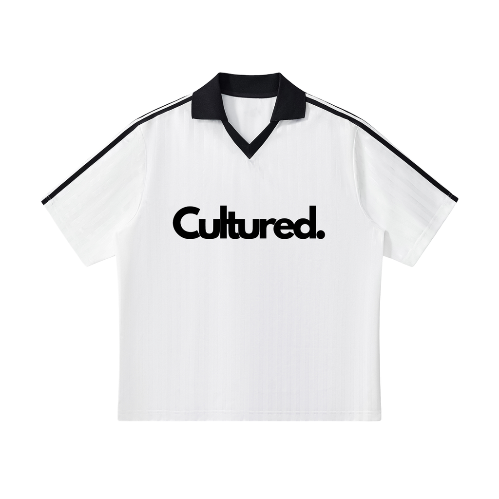 Contrast Collar Striped Soccer Jersey