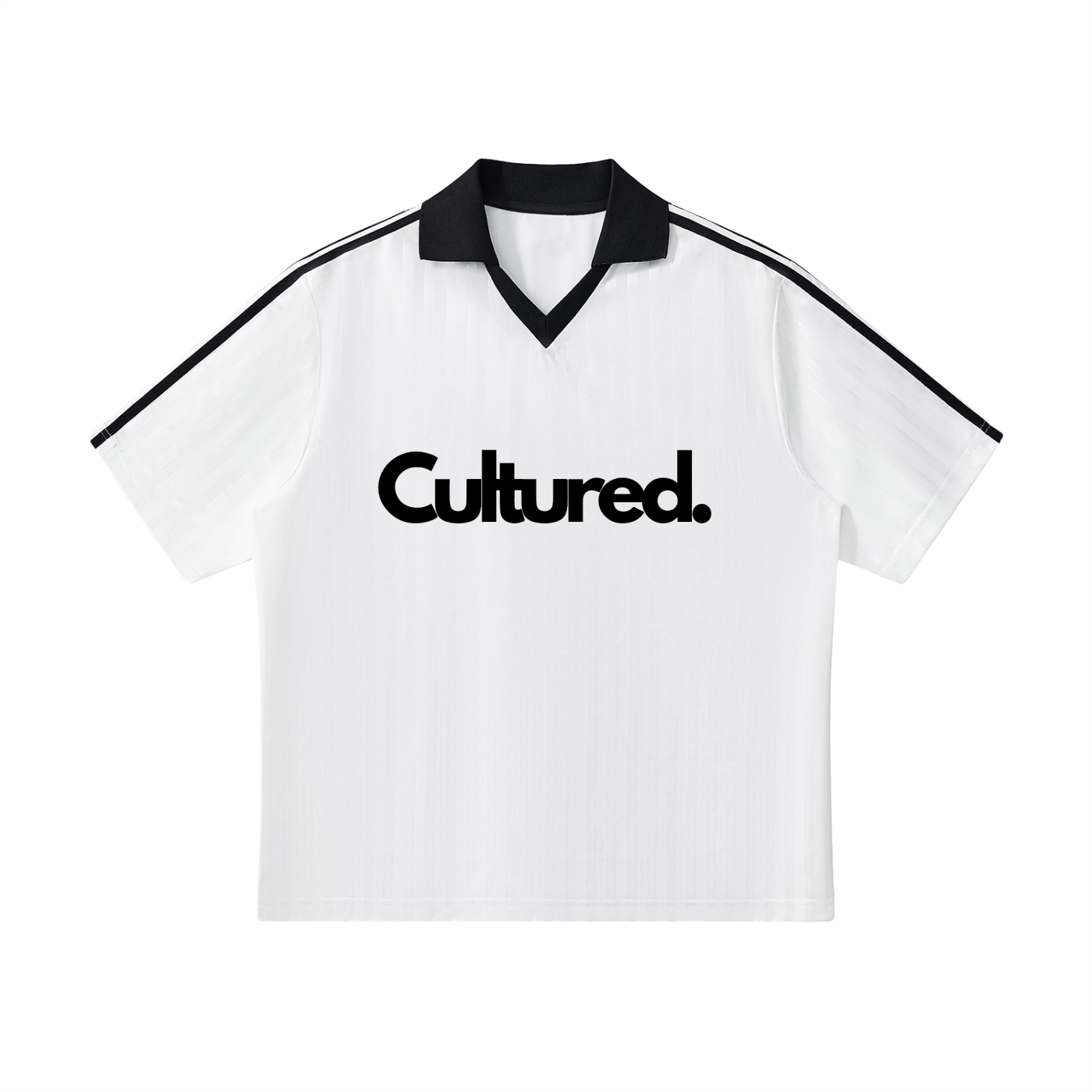 Contrast Collar Striped Soccer Jersey