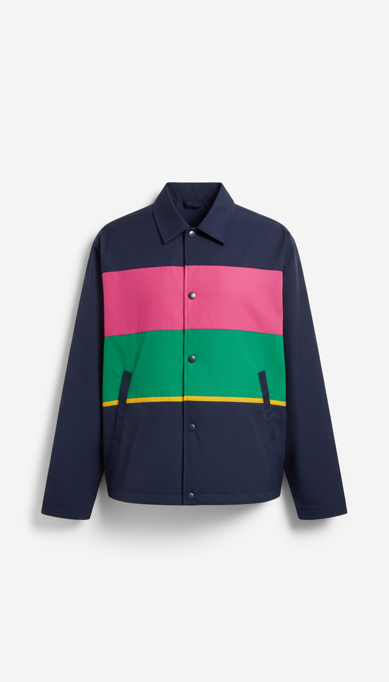 Midnight blue boxy fit coach jacket