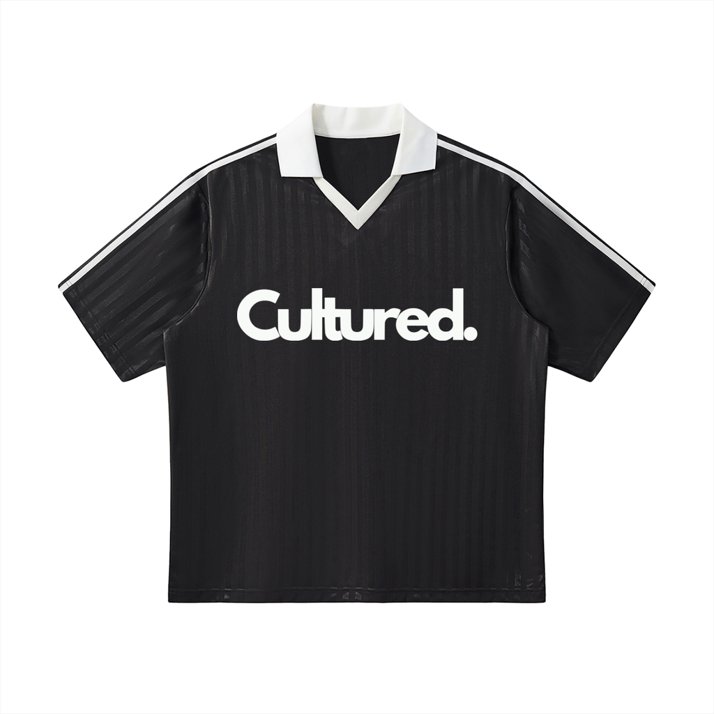 Contrast Collar Striped Soccer Jersey (Variant Colors)