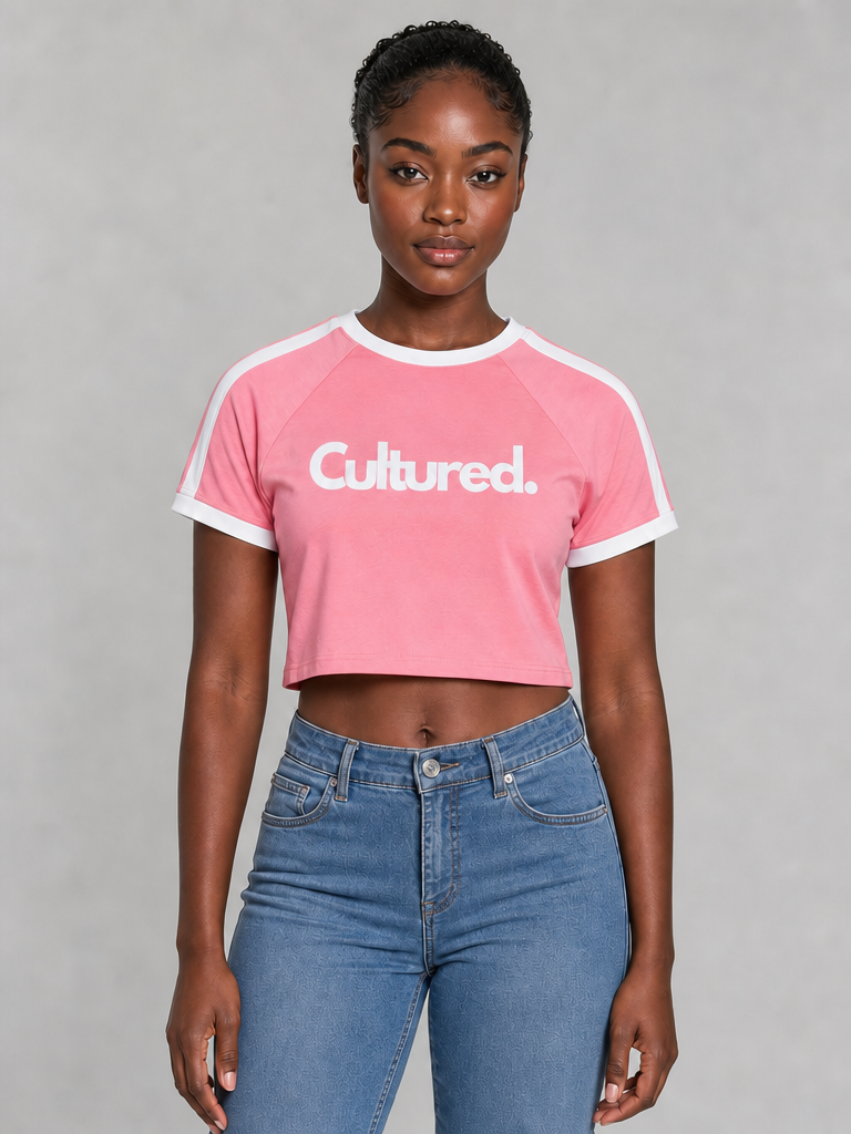 Cultured. Women's Raglan Crop T-Shirt – Lady Liberty Edition